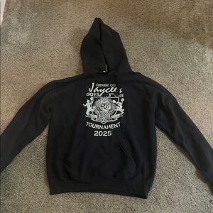 Jerzees Black Hoodie with Crecent City Jaycees Basketball Tournament Graphic